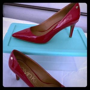 Calvin Klein Red Patent Pumps